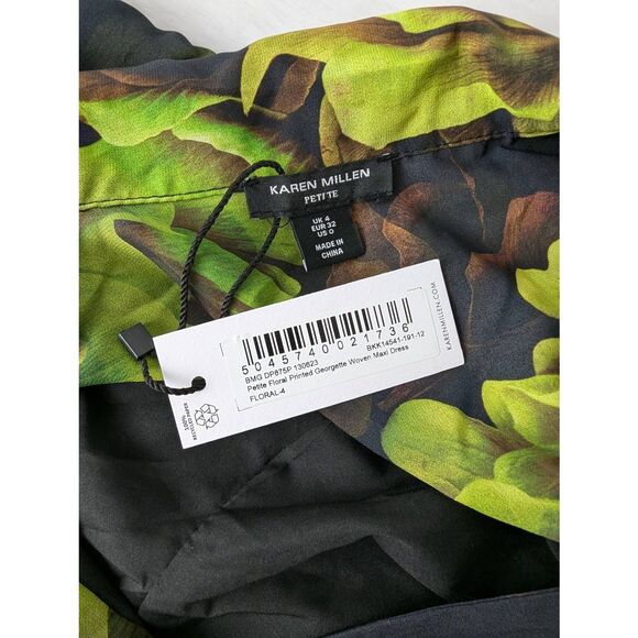 Karen Millen Floral‎ Printed Georgette Woven Maxi Dress size 0 NWT - Picture 8 of 14